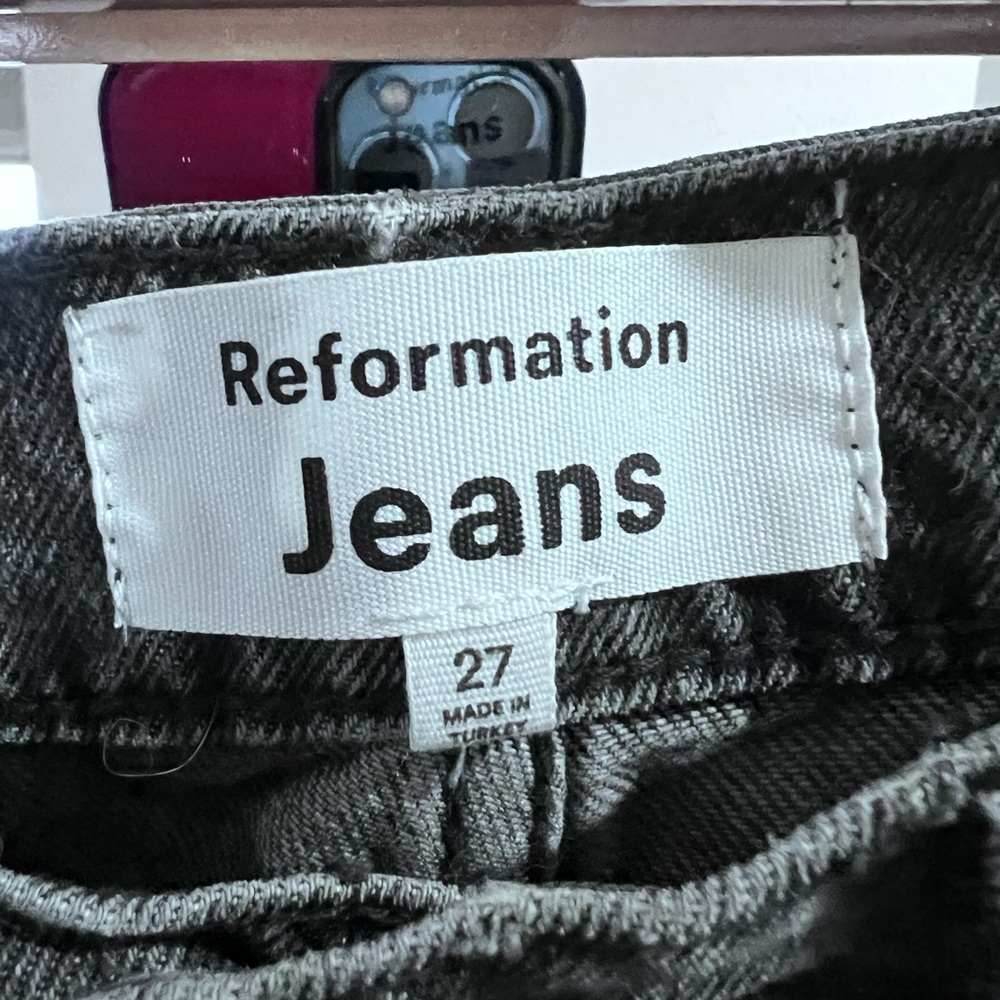 Reformation Val 90s Mid Rise Straight Leg Black Denim Jeans 27 size women’s - Picture 8 of 13